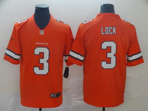 Denver Broncos 3 Drew Lock Orange Color Rush Limited Jersey