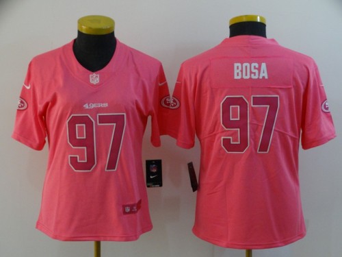 Women San Francisco 49ers 97 BOSA Pink NFL Jersey