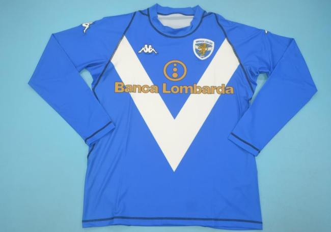 Long Sleeve Retro Jersey 2003-2004 Brescia Calcio Home Soccer Jersey