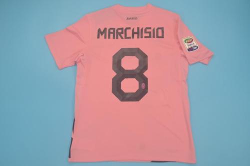 with Serie A Patch Retro Jersey 2011-2012 Juventus 8 MARCHISIO Away Pink Soccer Jersey