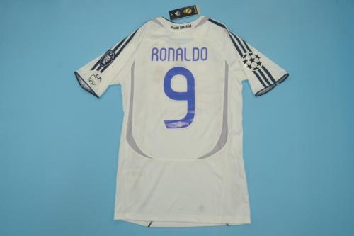with UCL Patches Retro Jersey 2006-2007 Real Madrid RONALDO 9 Home Soccer Jersey