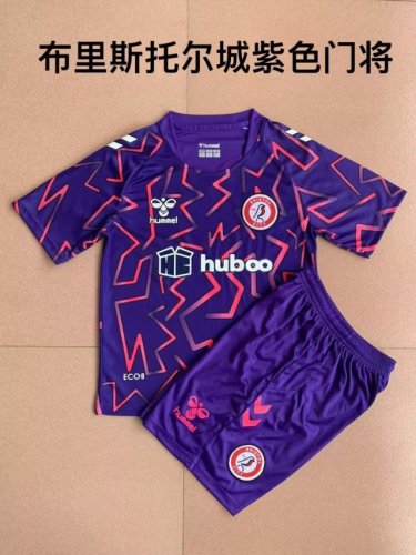Adult Uniform 2022-2023 Bristol City Purple Goalkeeper Soccer Jersey Shorts