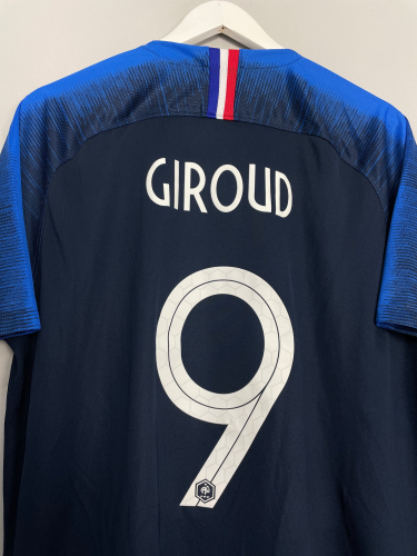 Retro Shirt 2018 France 9 GIROUD Home Soccer Jersey