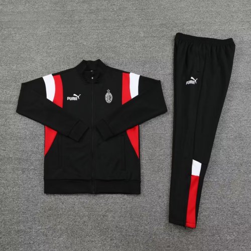 2023-2024 AC Milan Black Soccer Training Jacket and Pants