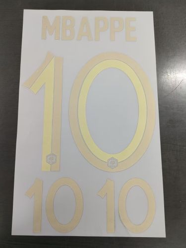 2022 World Cup Official Lettering MBAPPE 10 for France Jersey