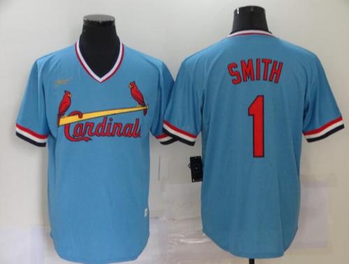 St. Louis Cardinals 1 SMITH Blue Cool Base Jersey