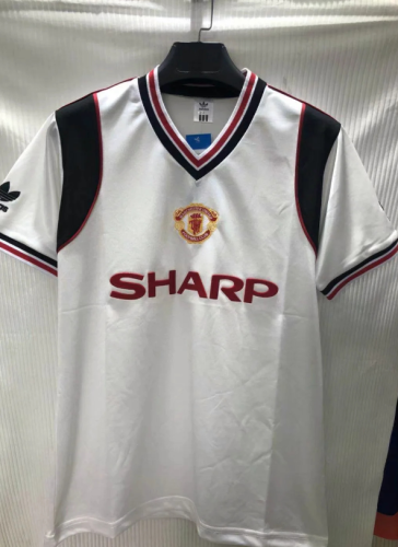 Retro Jersey 1985 Manchester United White Vintage Soccer Jersey