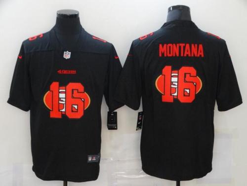 Kansas City Chiefs 16 MONTANA Black Shadow Logo Limited Jersey