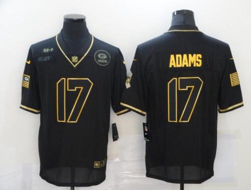 Packers 17 Davante Adams Black Gold 2020 Salute To Service Limited Jersey