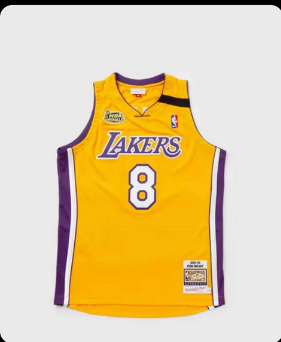 Mitchell&ness Los Angeles Lakers 8 Bryant Yellow NBA Jersey