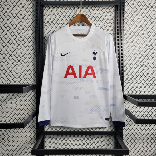 Long Sleeve Fan Version 2023-2024 Tottenham Hotspur Home Soccer Jersey Spurs Football Shirt
