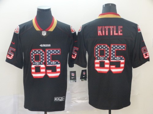 San Francisco 49ers 85 George Kittle Black USA Flash Fashion Limited Jersey