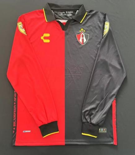 Long Sleeve 2022-2023 Club Atlas Red Black Champion Special Soccer Jersey