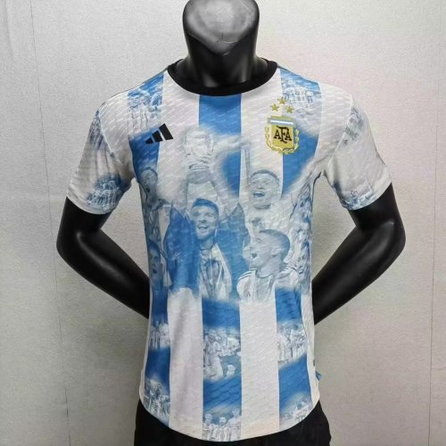 Player Version 2022 World Cup Argentina Champion Commemorate Soccer Jersey