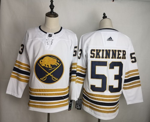 Long Sleeve Buffalo Sabres #53 SKINNER  50 Years  Anniversary White NHL Jersey