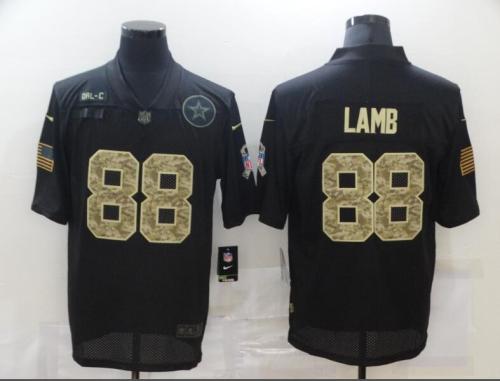 Dallas Cowboys 88 LAMB Black Camo 2020 Salute To Service Limited Jersey