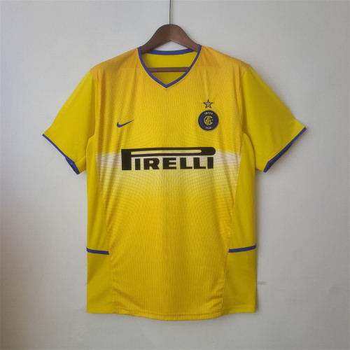 Retro Jersey 2002-2003 Inter Milan 3rd Away Yellow Soccer Jersey
