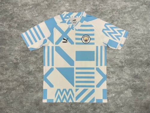 Fans Version 2022-2023 Manchester City Blue/White Soccer Jersey