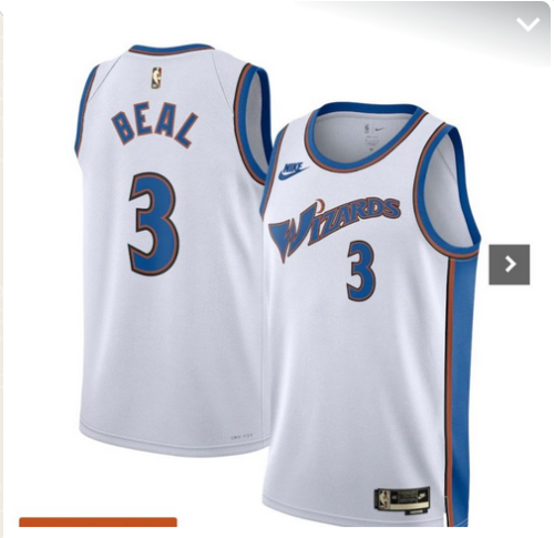 Washington Wizards 3 Beal White NBA Jersey Basketball Shirt