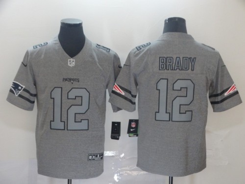 New England Patriots 12 BRADY 2019 Gray Gridiron Gray Vapor Untouchable Limited Jersey