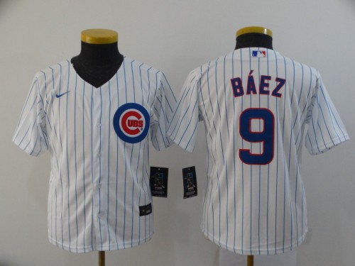 Youth Kids Chicago Cubs #9 BAEZ Cool Base Jersey