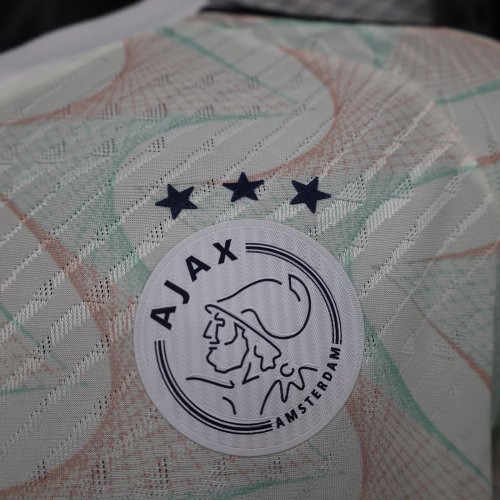 Player Version 2023-2024 Ajax Away White Soccer Jersey