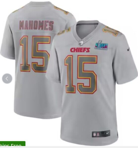 with Super Bowl 2023 Kansas City Chiefs 15 MAHOMES Grey NFL Jersey