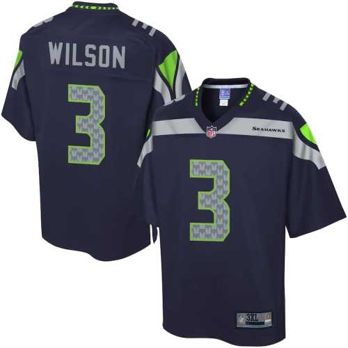 Seattle Seahawks 3 WILSON Black/Green NFL Jersey