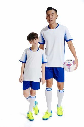 D8820 White Blank Youth Adult Soccer Training Jersey and Shorts