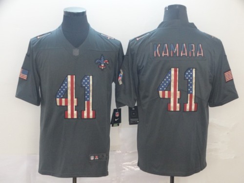 New Orleans Saints 41 KAMARA 2019 Black Salute To Service USA Flag Fashion Limited Jersey