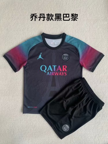 Adult Uniform 2023-2024 Paris Saint-Germain FC JD Special Black Soccer Jersey Shorts