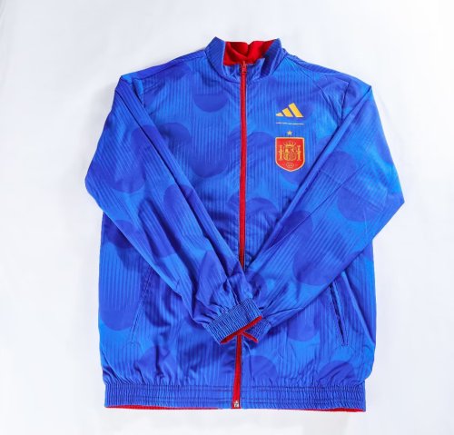 2023-2024 Spain Blue/Red Soccer Reversible Jacket