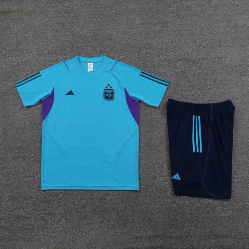 Adult Uniform 2023-2024 Argentina Light Blue Soccer Training Jersey Shorts