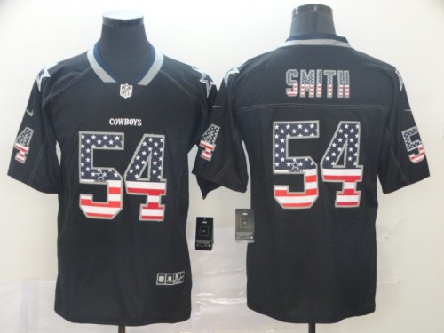 Dallas Cowboys 54 SMITH Black USA Flash Fashion Limited Jersey