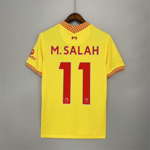 Fans Version 2021-2022 Liverpool M.SALAH 11 3rd Away Yellow Soccer Jersey