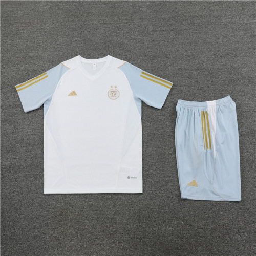 Adult Uniform 2023-2024 Algeria White Soccer Training Jersey and Shorts