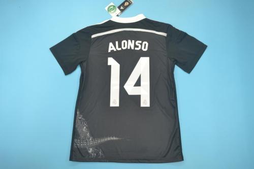Retro Jersey 2014-2015 Real Madrid 14 ALONSO Third Away Black Soccer Jersey