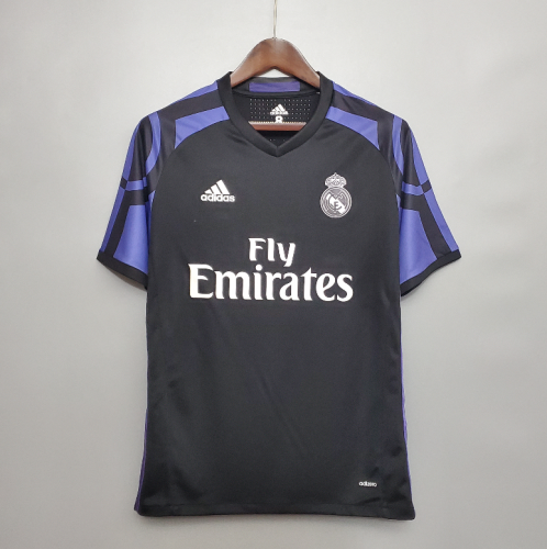Retro Jersey 2016-2017 Real Madrid Third Away Black Soccer Jersey Vintage Real Camisetas de Futbol