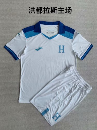 Youth Uniform Kids Kit 2023-2024 Honduras Home Soccer Jersey Shorts