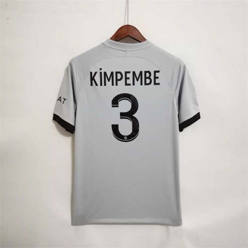 Fans Version 2022-2023 PSG KIMPEMBE 3 Away Grey Soccer Jersey