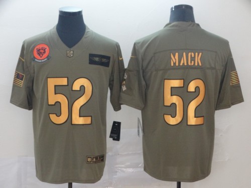 Chicago Bears 52 Khalil Mack 2019 Olive Gold Salute To Service Limited Jersey