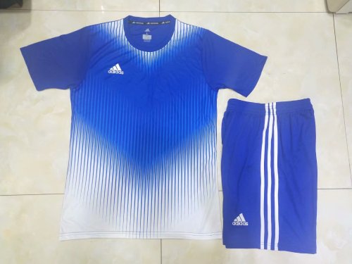 #816 Blue/White Soccer Training Uniform Jersey and Shorts