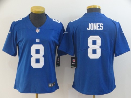 Women New York Giants #8 JONES Blue NFL Jersey