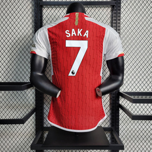 EPL Fonts Saka 7 shirt for Player Version 2023-2024 Arsenal Home Soccer Jersey
