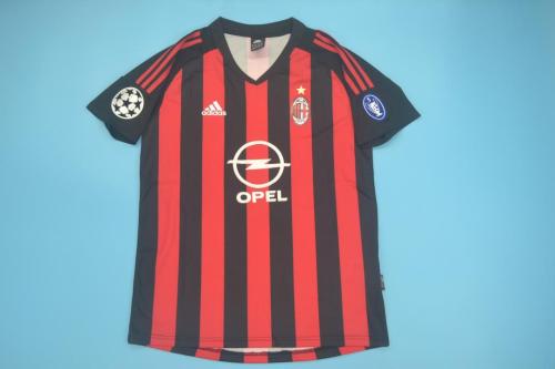 with UCL Patch Retro Jersey 2002-2003 AC Milan Home Soccer Jersey