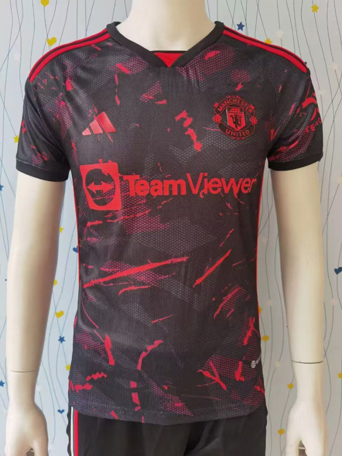 Player Version 2023-2024 Manchester United Special Black/Red Soccer Jersey