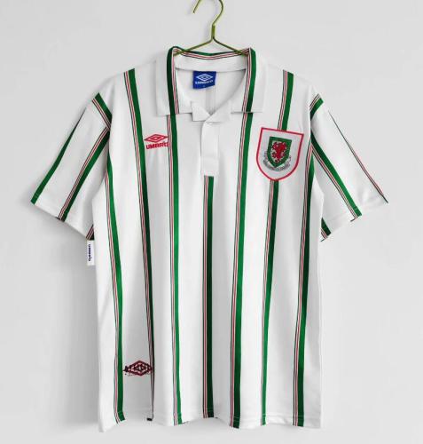 Retro Jersey 1993-1995 Wales Away White Soccer Jersey