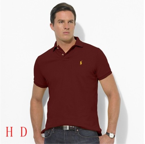 8821 Wine Ralph Polo with Yellow Small Logo