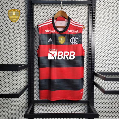 with all Patches all Sponor Logos Fans Version 2023-2024 Flamengo Soccer Training Vest