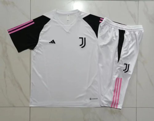 2023-2024 Juventus White Soccer Training Jersey and 3/4 Pants